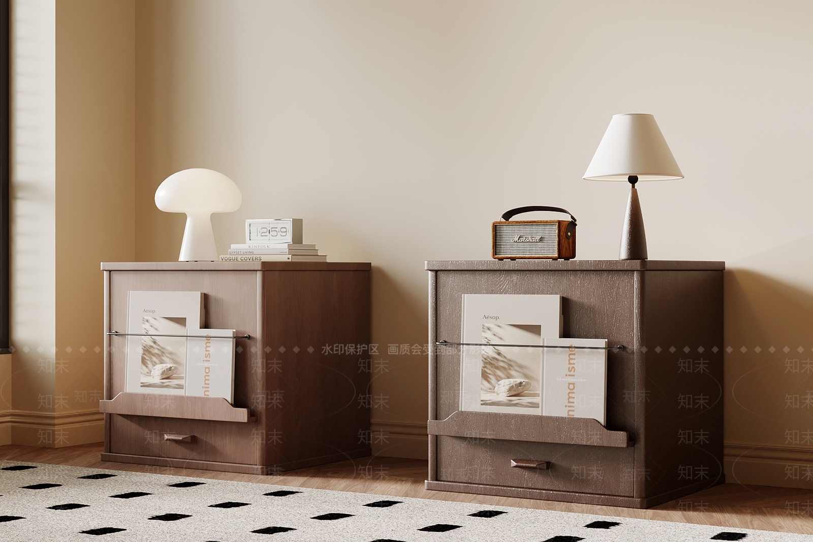 中古风床头柜3D模型下载【ID:1232280107】
