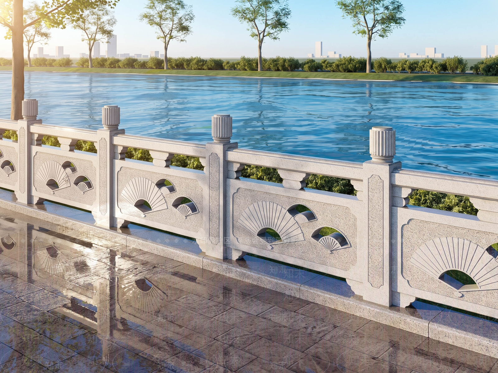 新中式景观景观围栏SU模型下载【ID:1232281560】