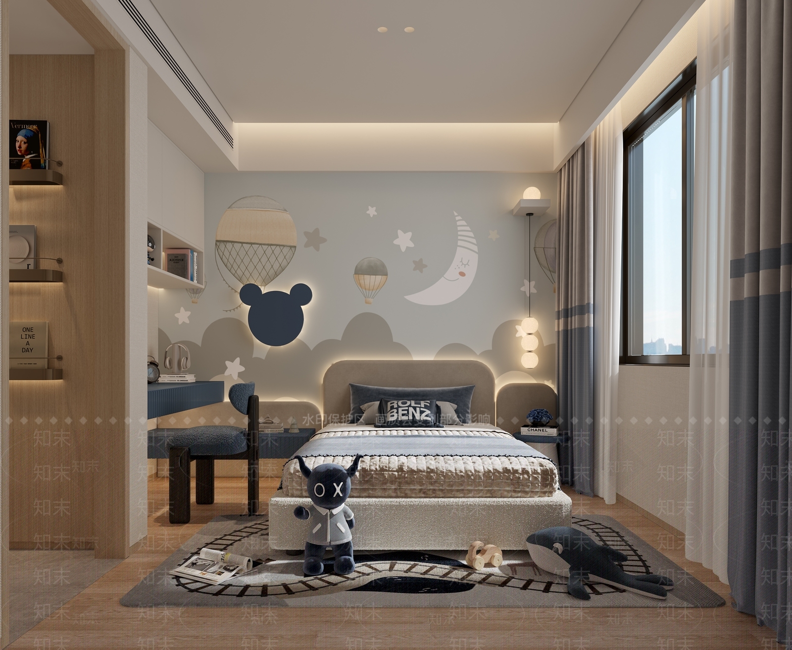 现代简约男孩房3D模型下载【ID:1232281425】