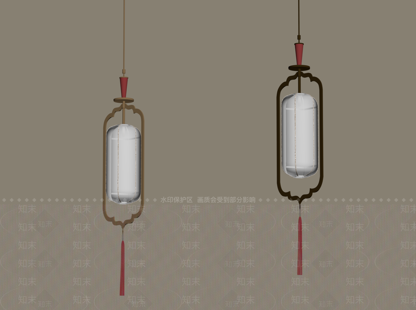 新中式吊灯SU模型下载【ID:1232282044】