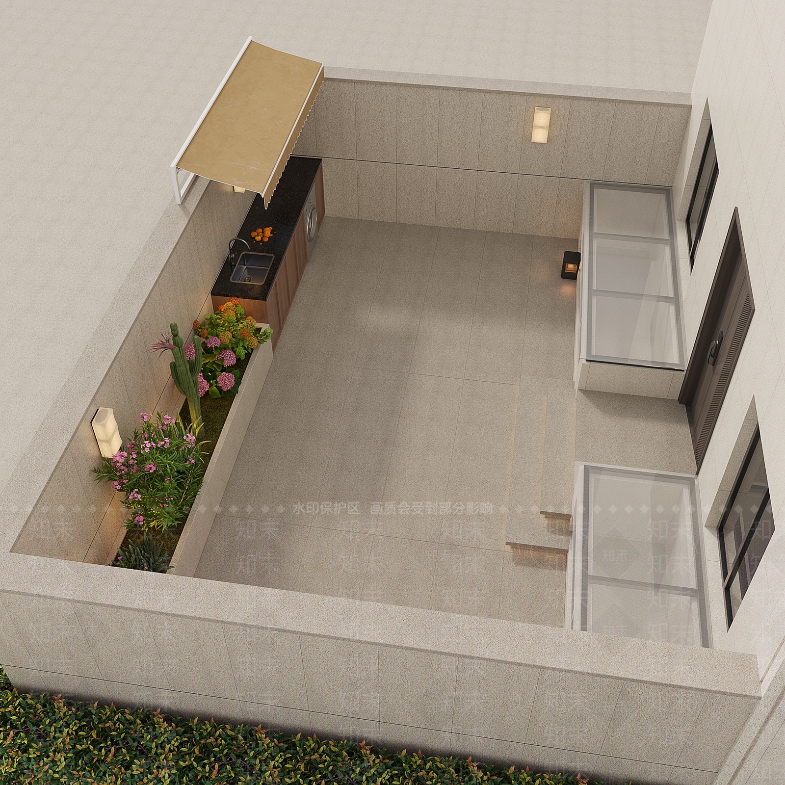 现代简约庭院3D模型下载【ID:1232282839】