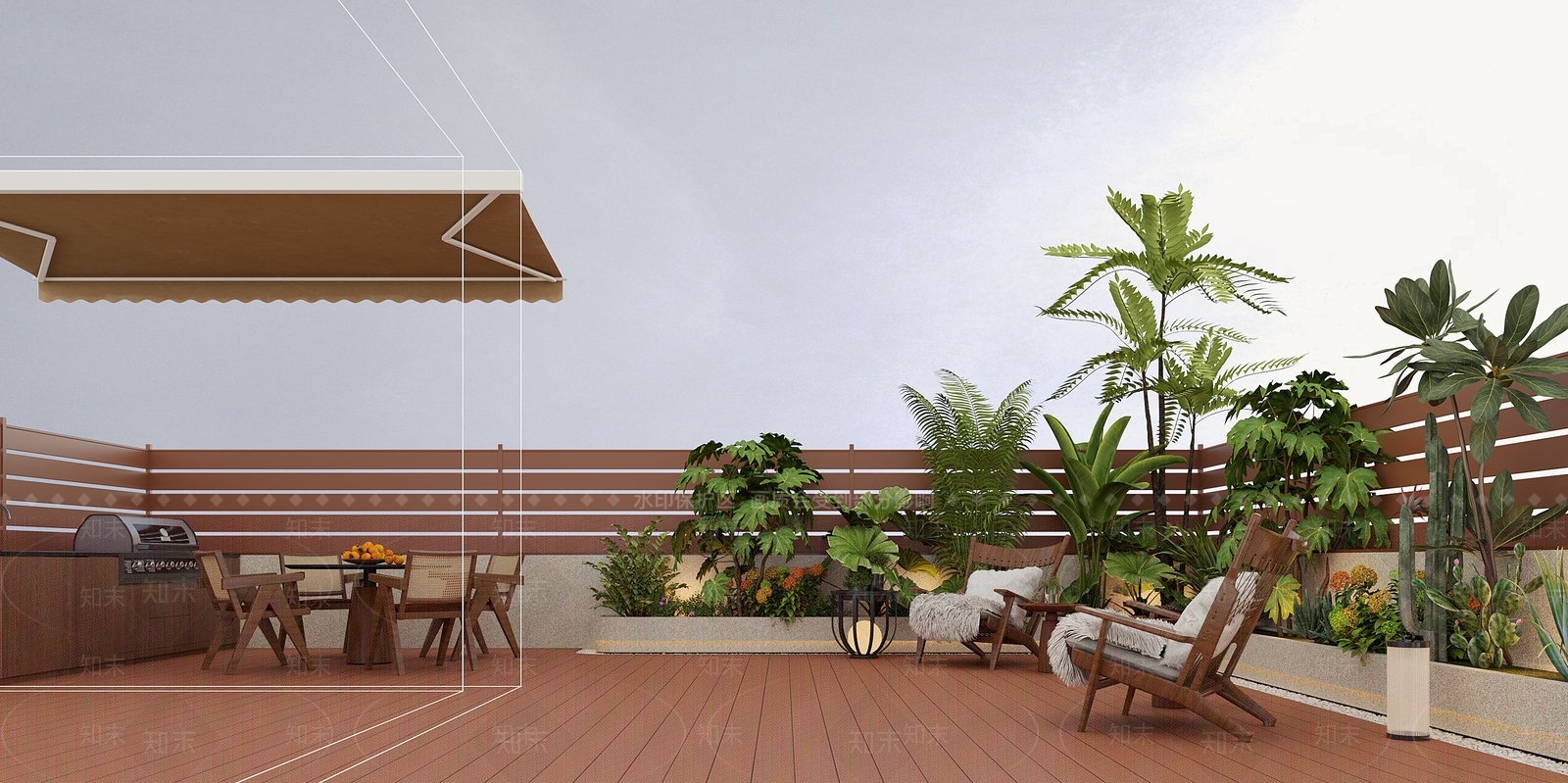 中古风屋顶花园3D模型下载【ID:1232283338】