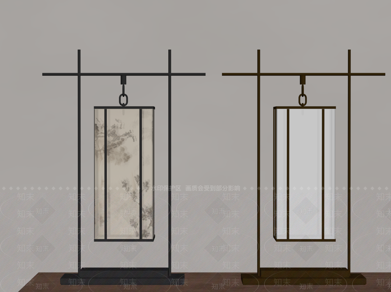 新中式台灯SU模型下载【ID:1232283804】