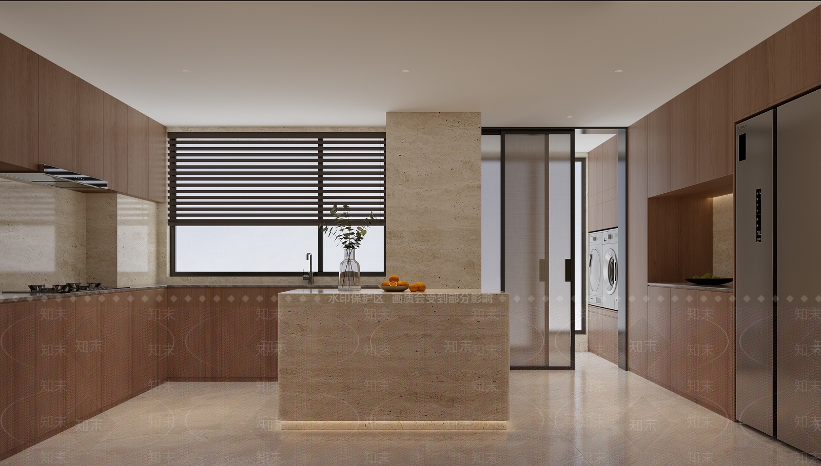 意式极简开放式厨房3D模型下载【ID:1232284046】
