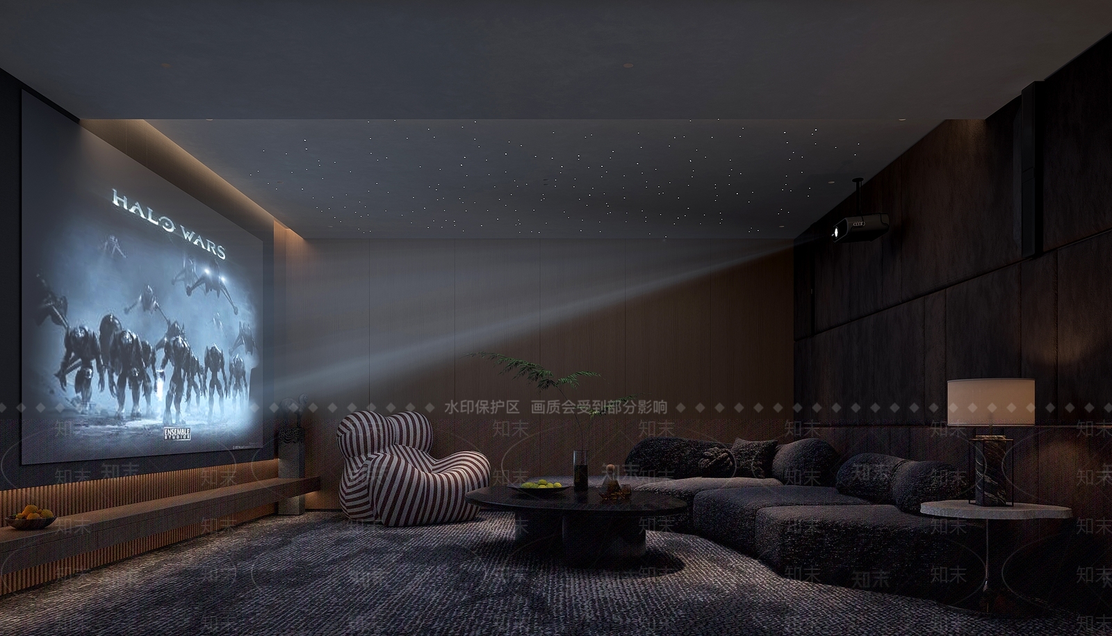 意式极简影音室3D模型下载【ID:1232284307】
