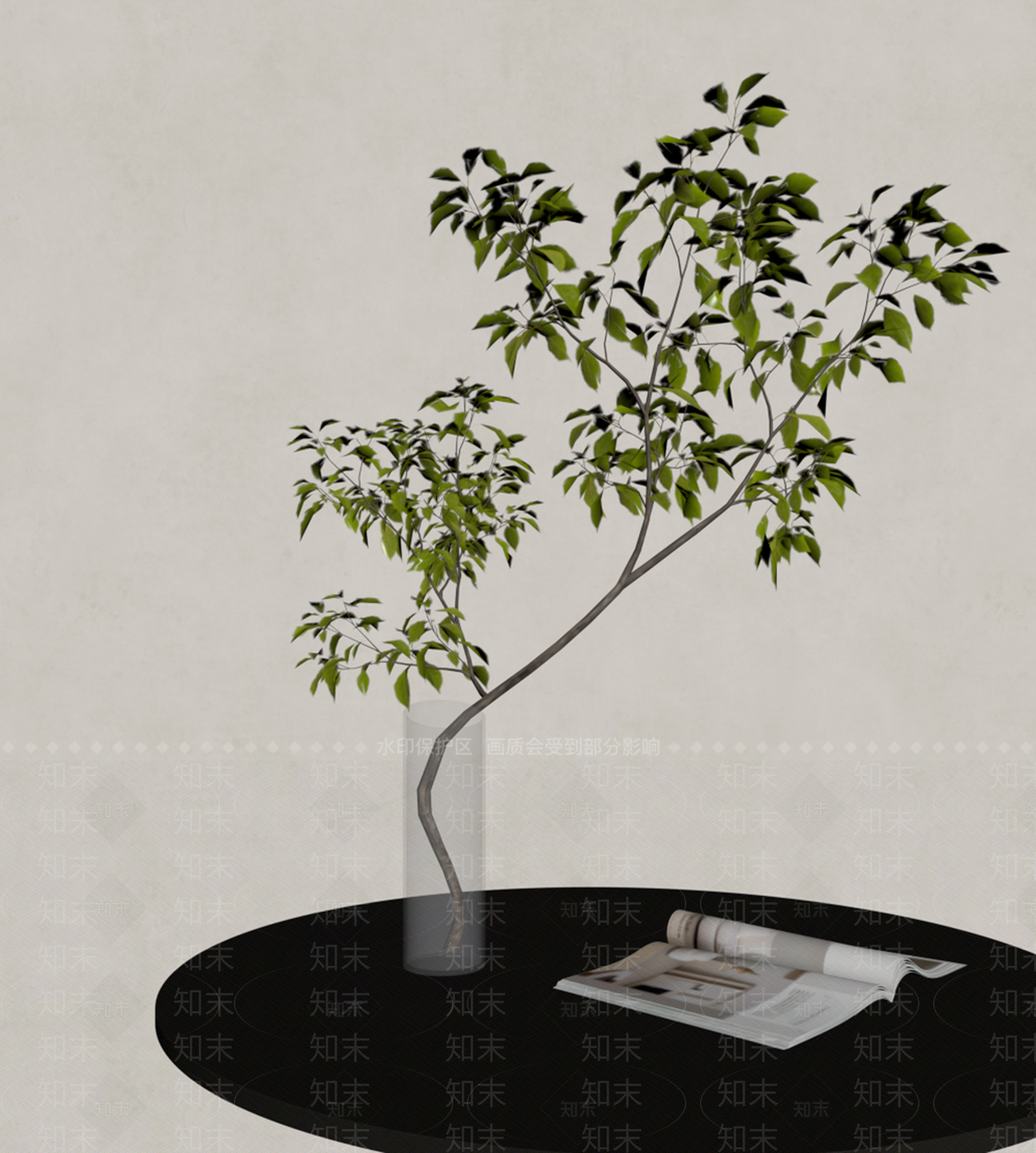 极简绿植摆件SU模型下载【ID:1232286184】