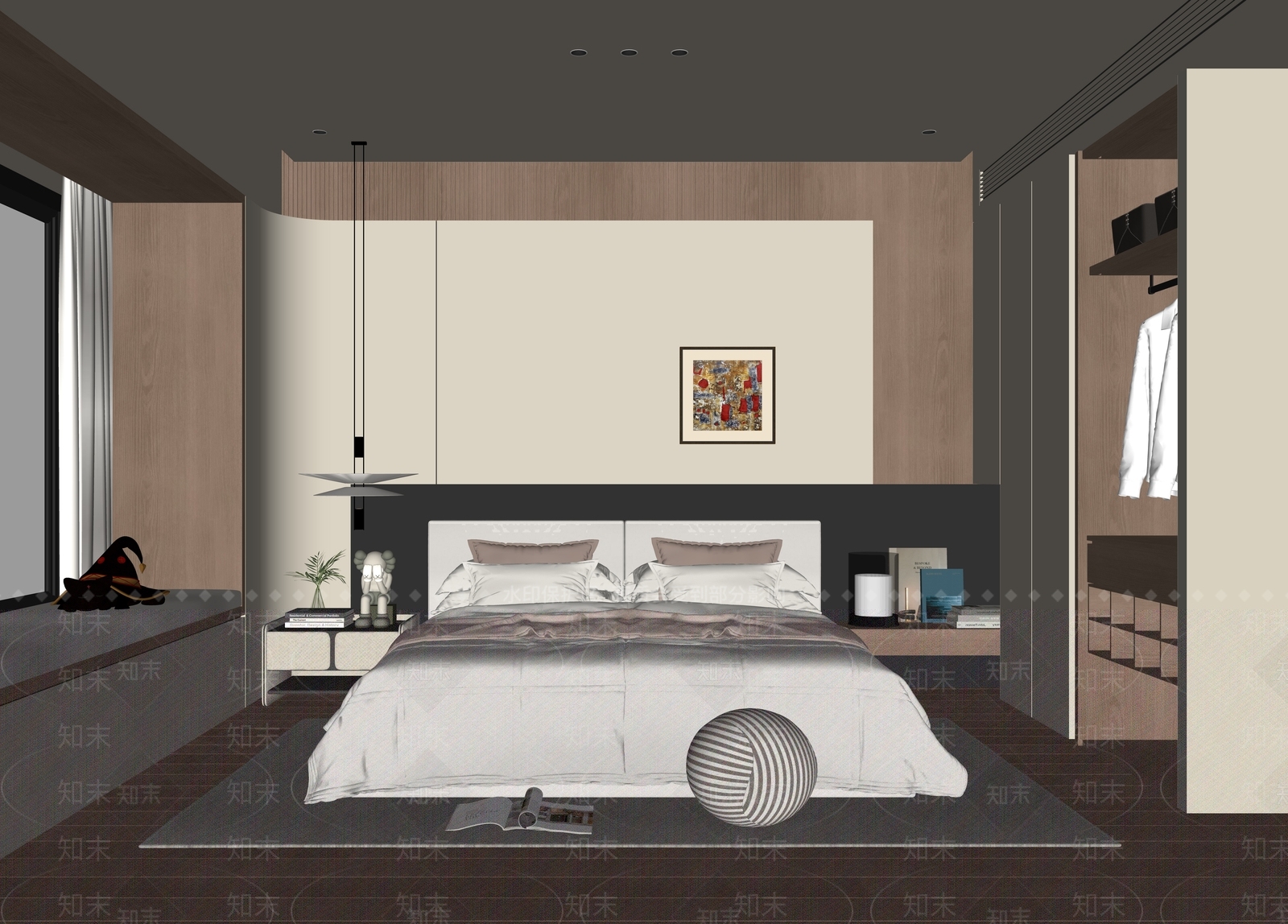 现代简约家居卧室SU模型下载【ID:1232286604】
