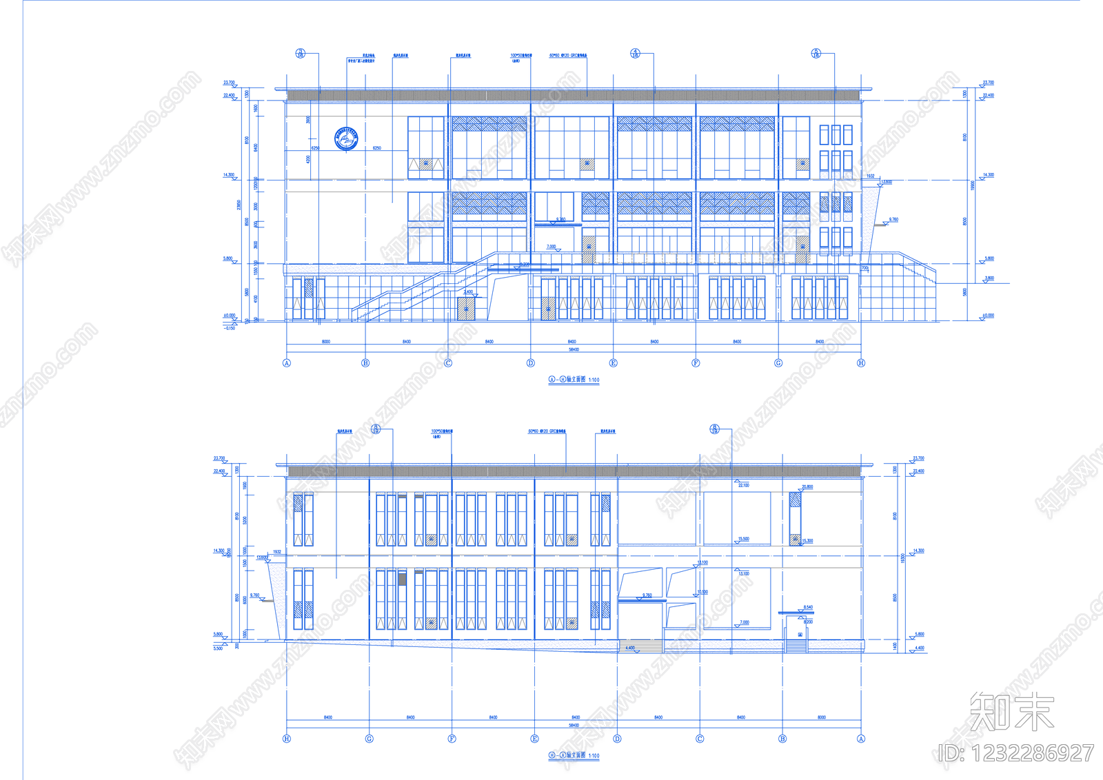 学校建筑cad施工图下载【ID:1232286927】