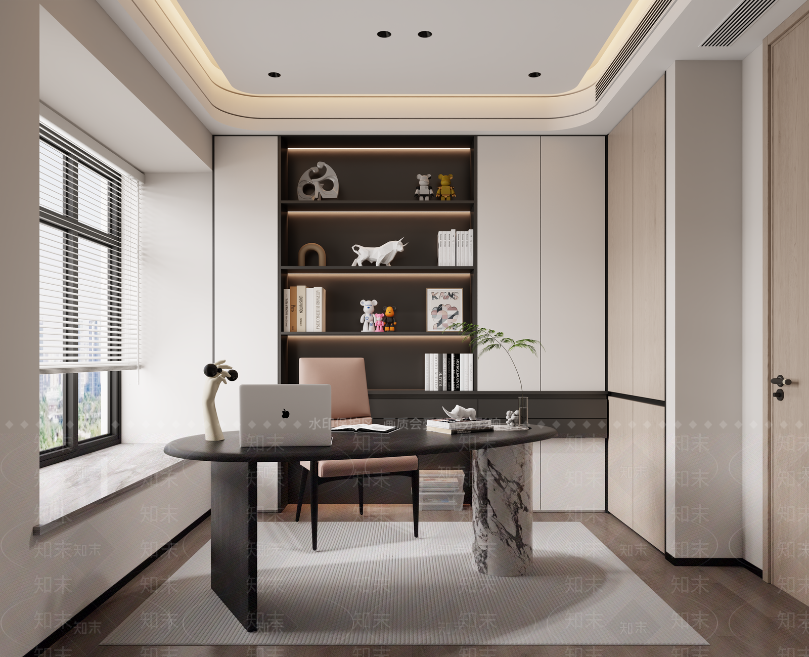 现代简约书房3D模型下载【ID:1232287985】