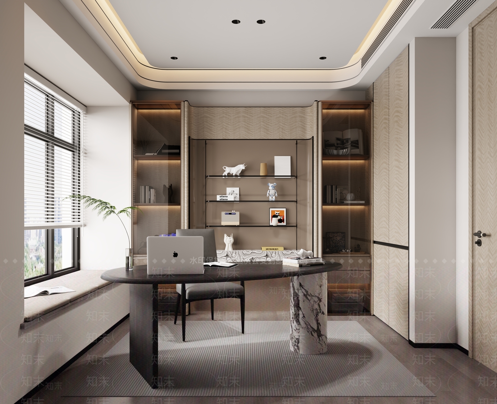 意式极简书房3D模型下载【ID:1232288045】