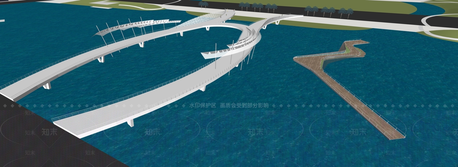 现代主义大桥SU模型下载【ID:1232288727】