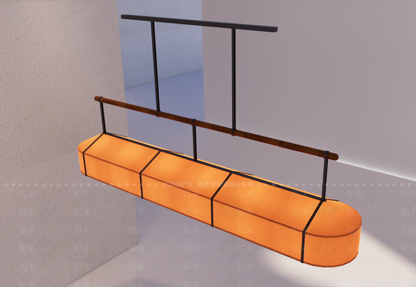 新中式长条吊灯3D模型下载【ID:1232288826】