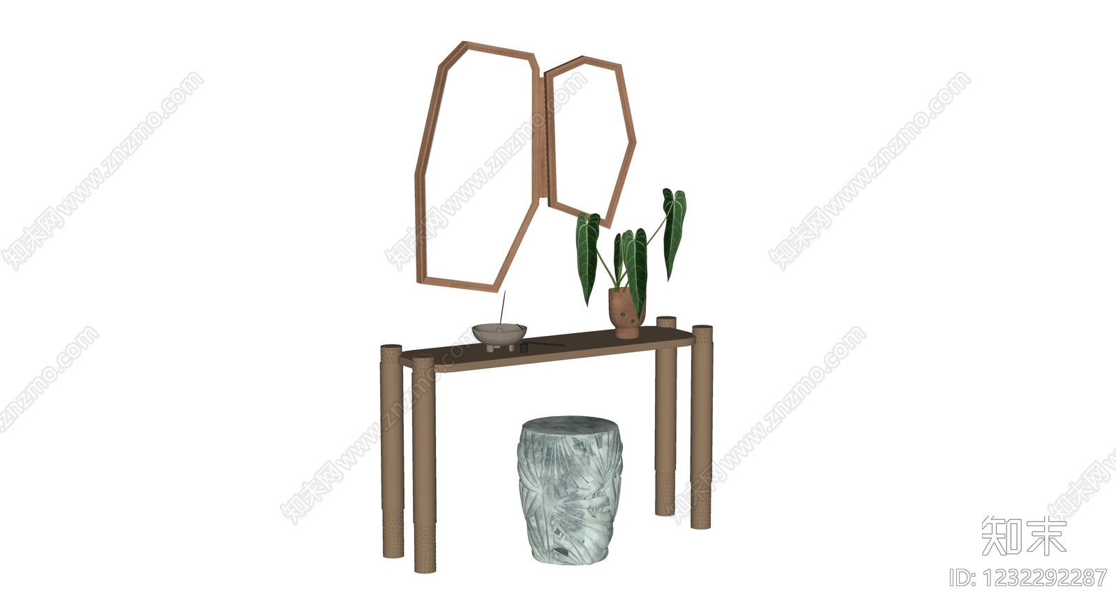 中古风条案SU模型下载【ID:1232292287】
