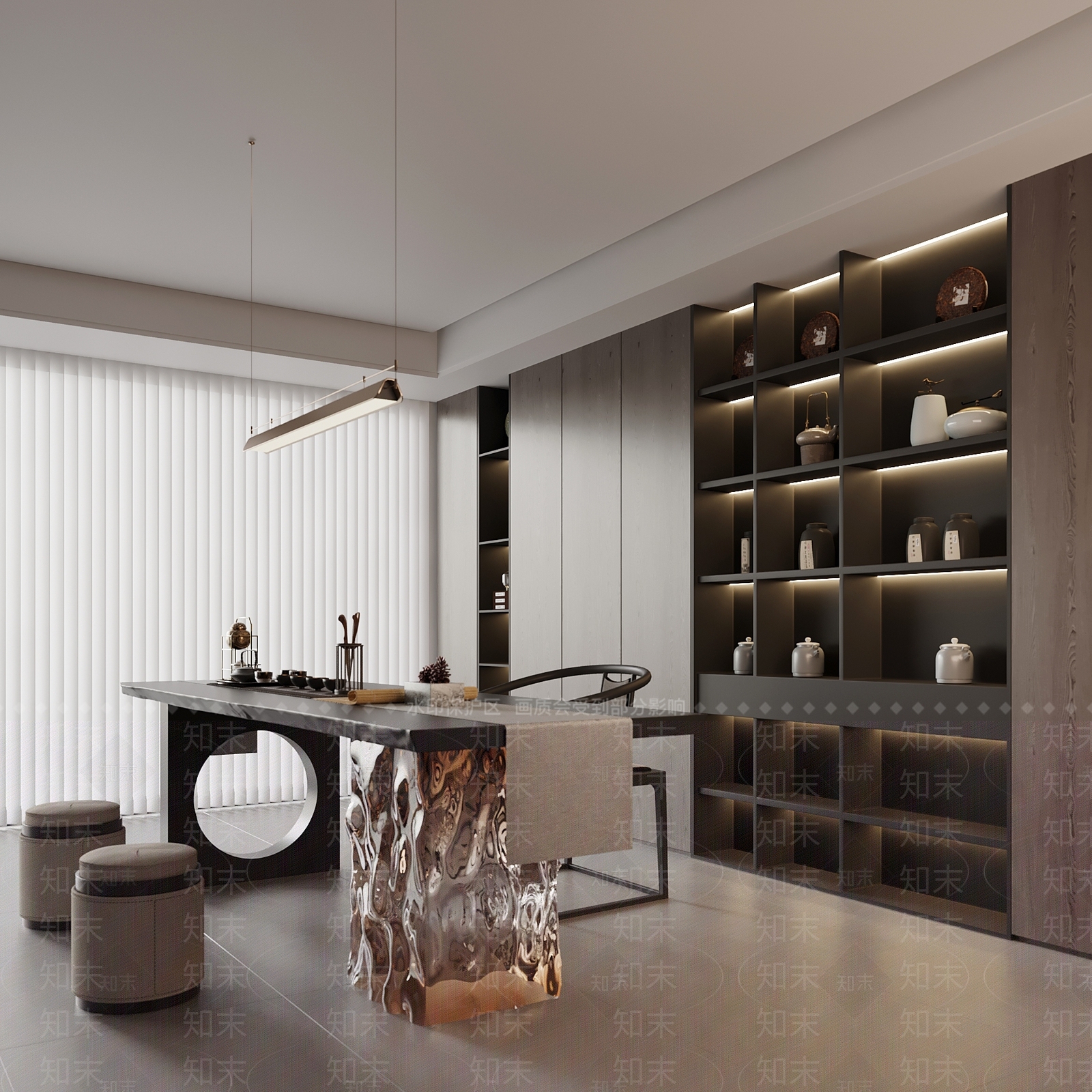 新中式茶室3D模型下载【ID:1232292833】