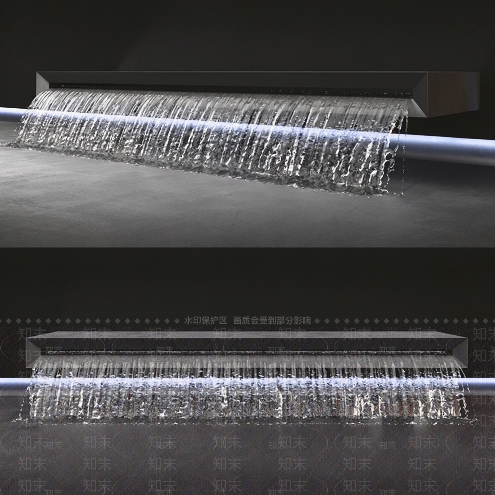 极简水幕装置3D模型下载【ID:1232292926】