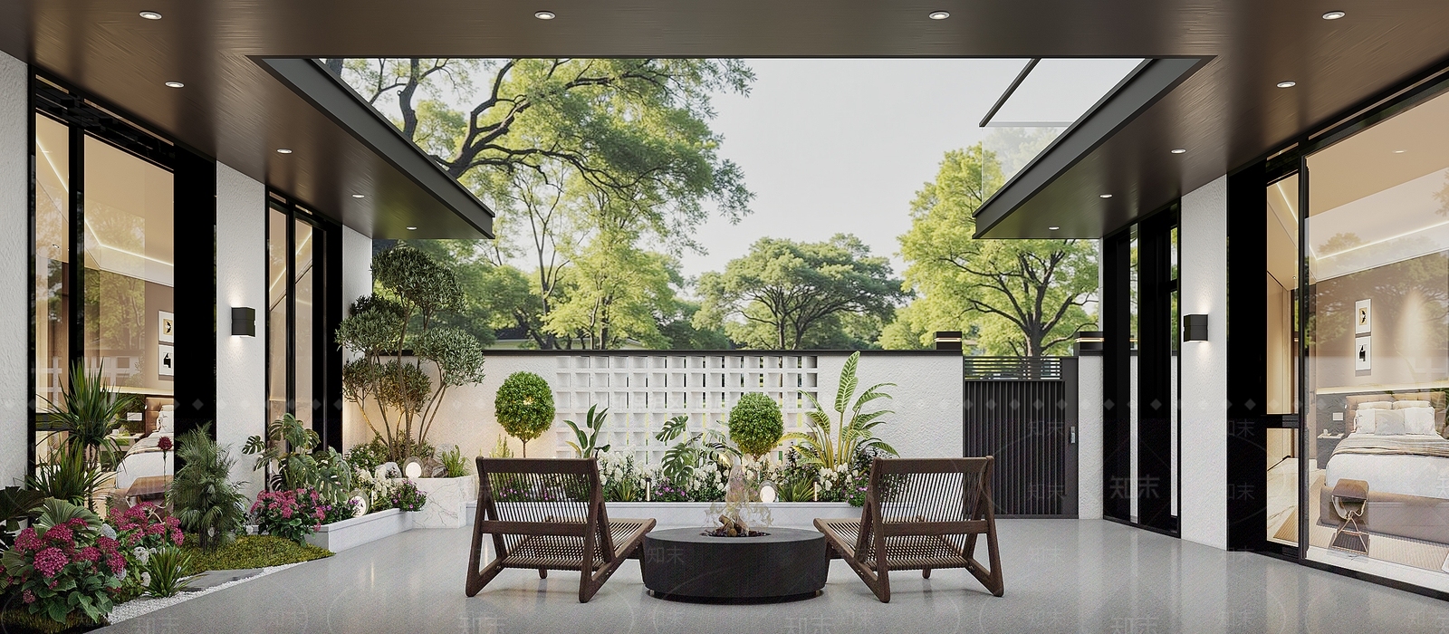 现代简约庭院3D模型下载【ID:1232294126】