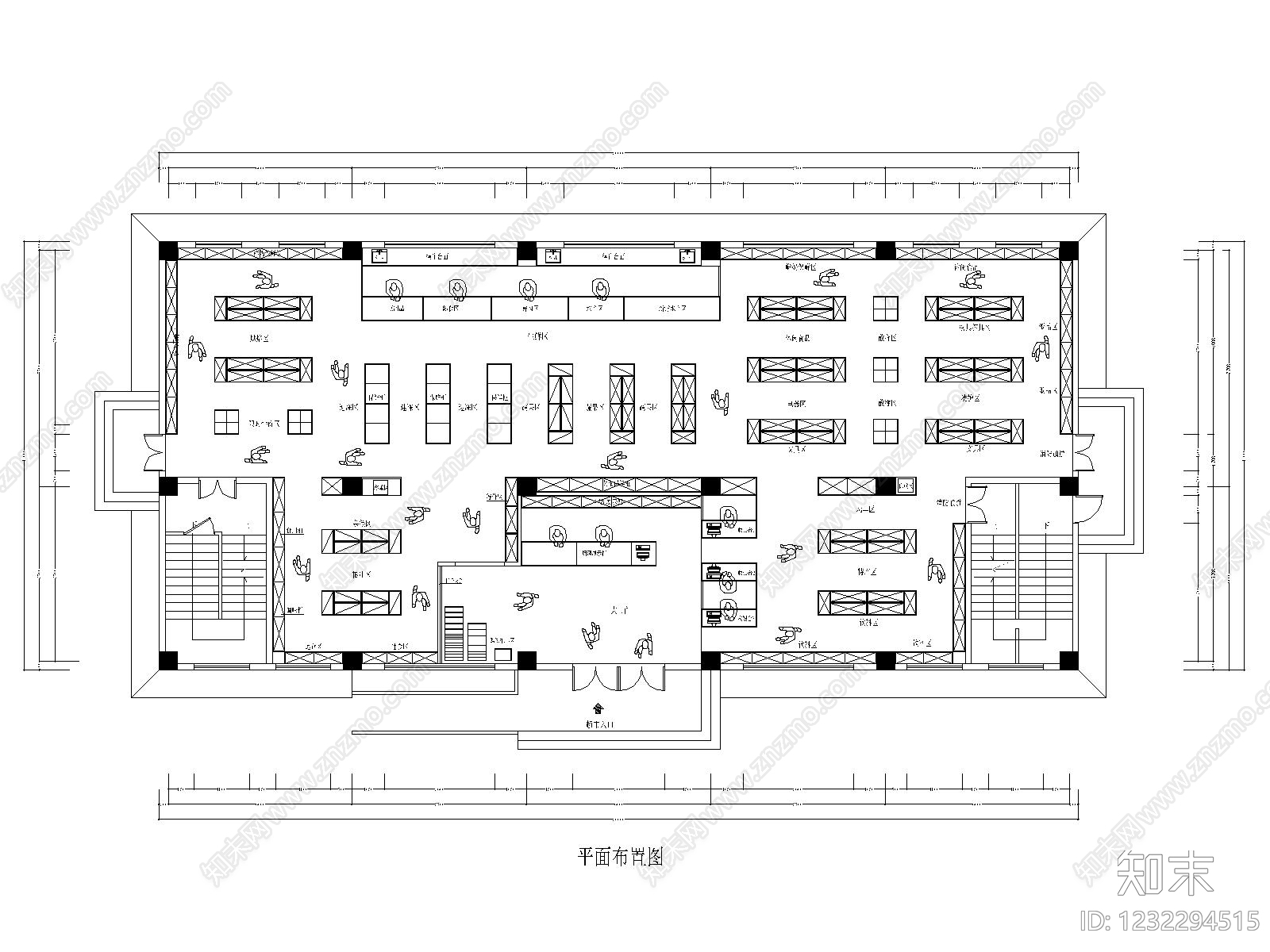 超市cad施工图下载【ID:1232294515】
