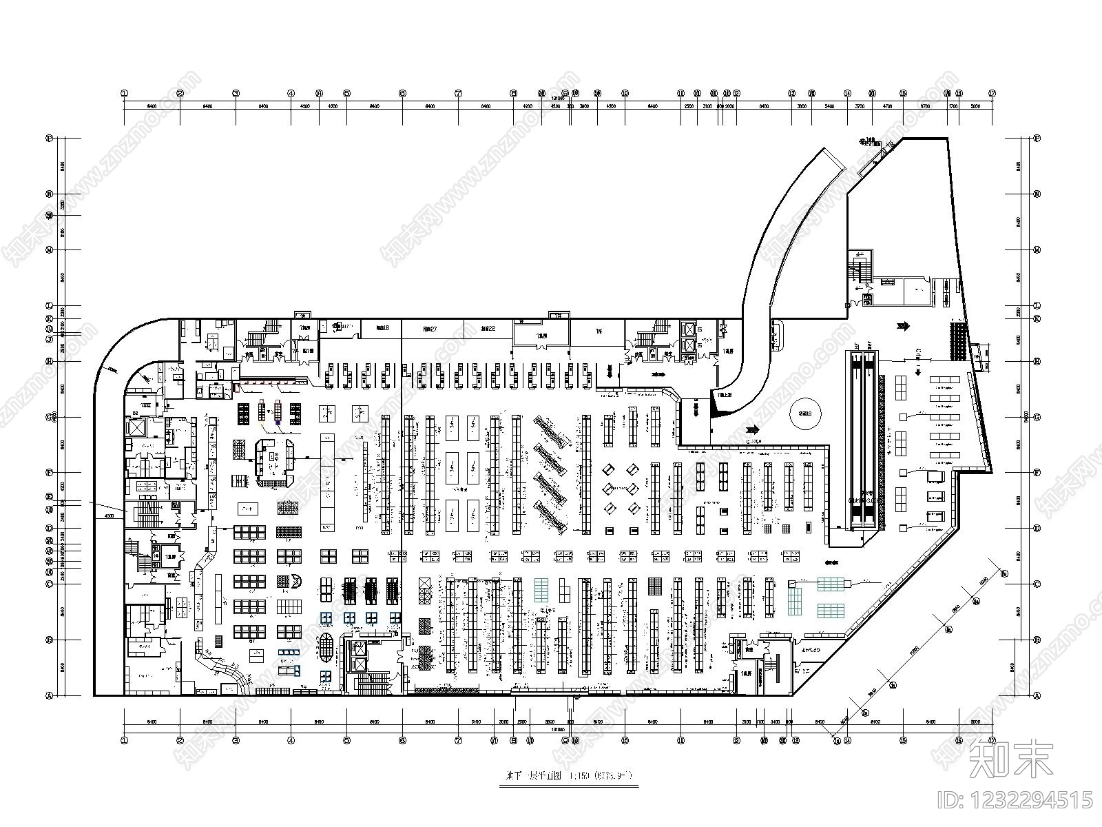 超市cad施工图下载【ID:1232294515】