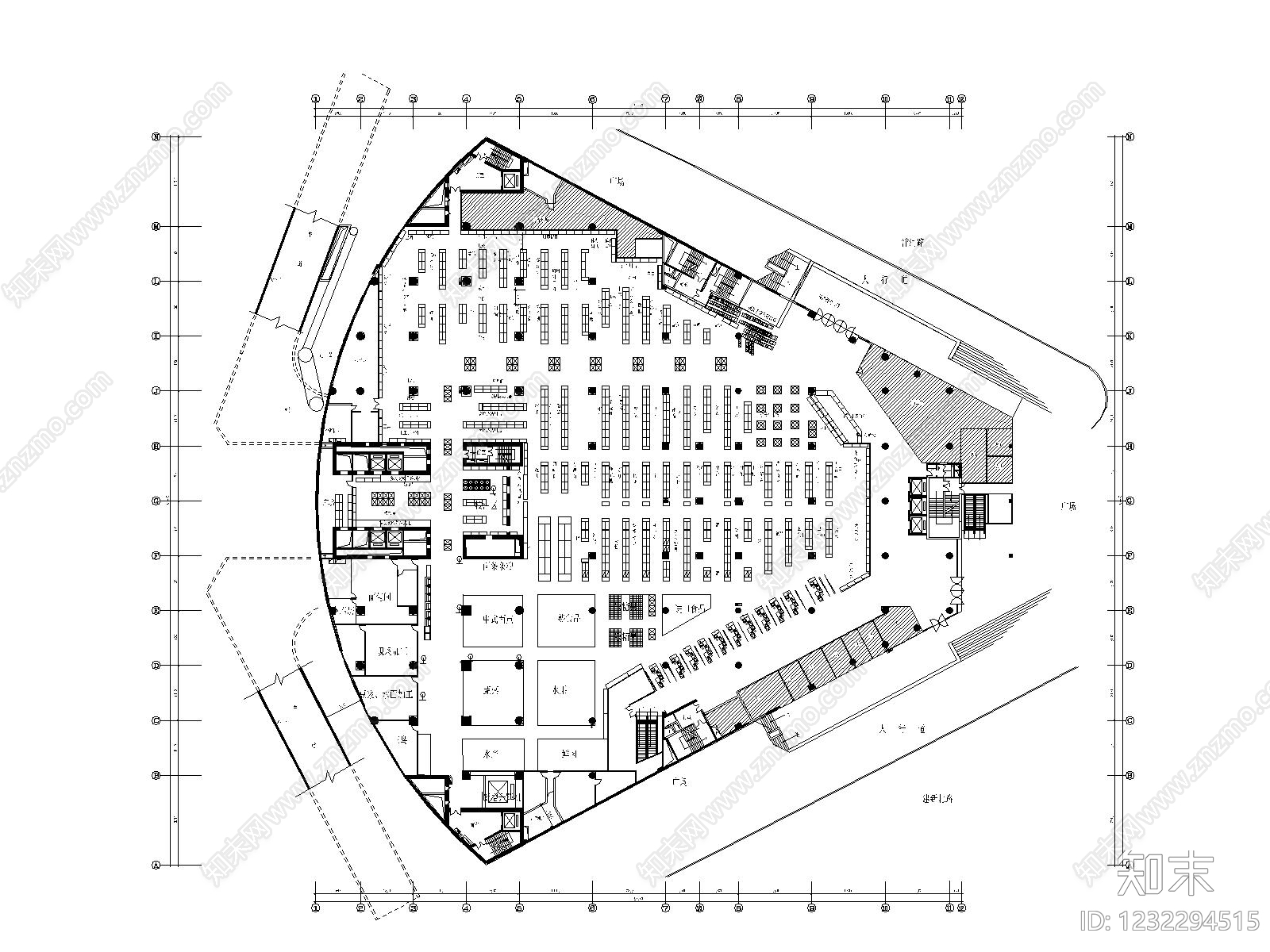 超市cad施工图下载【ID:1232294515】