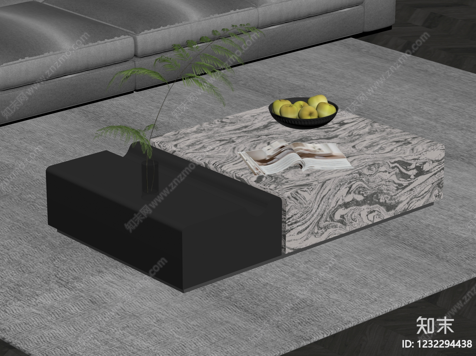 意式极简边几SU模型下载【ID:1232294438】