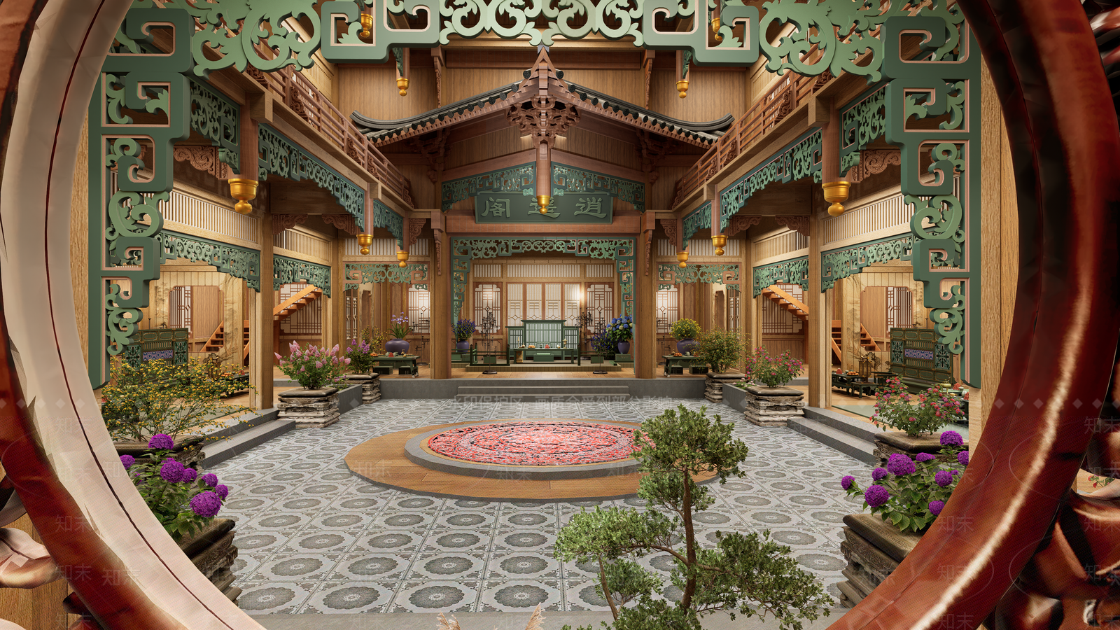 中式古建筑SU模型下载【ID:1232294974】