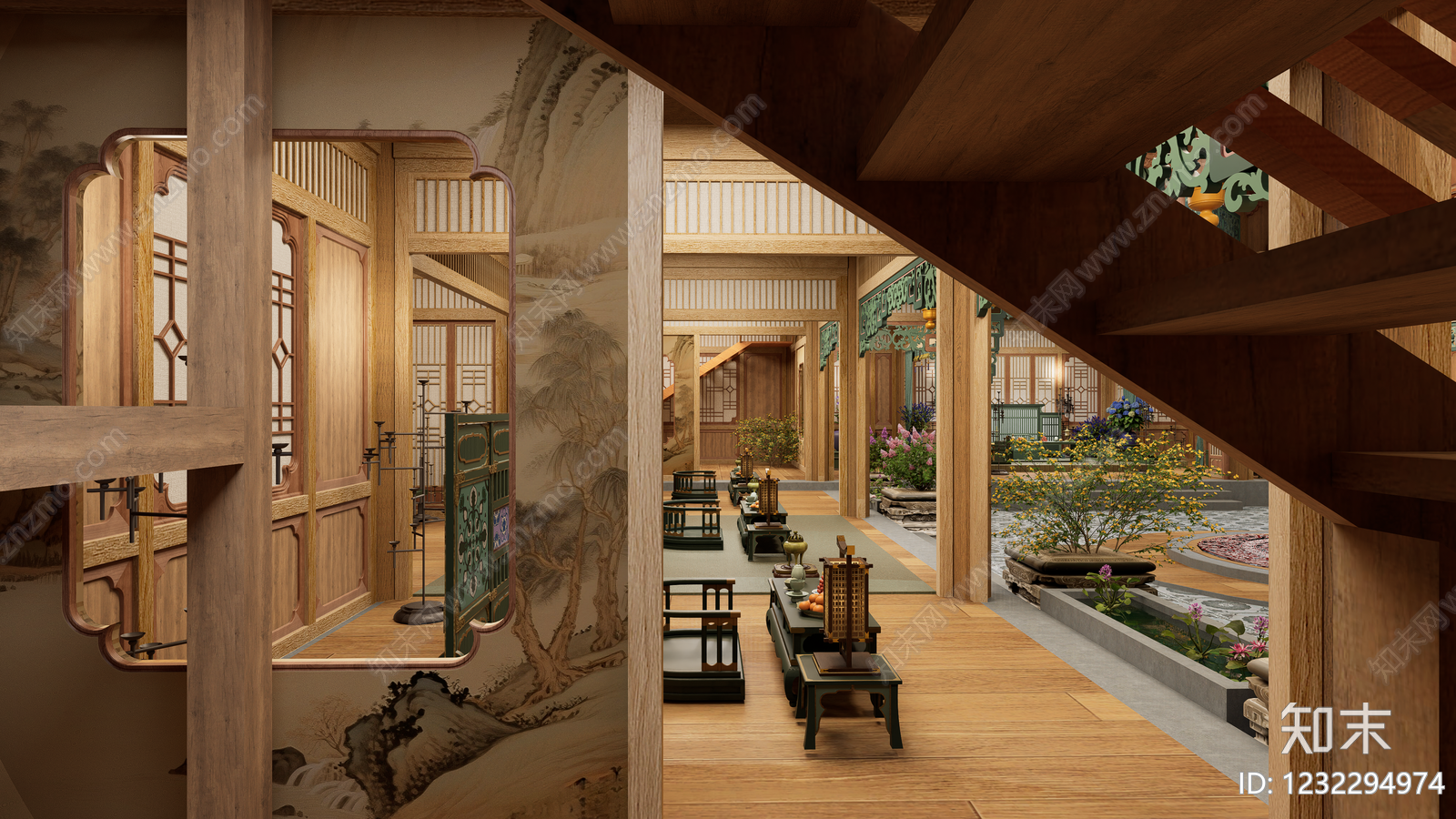 中式古建筑SU模型下载【ID:1232294974】