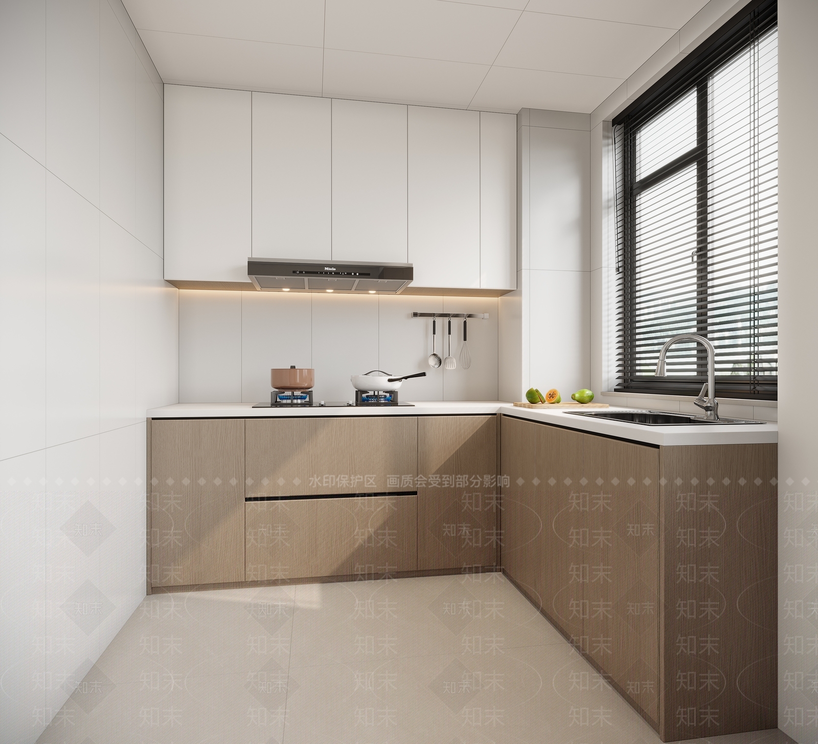 现代简约封闭式厨房3D模型下载【ID:1232295004】