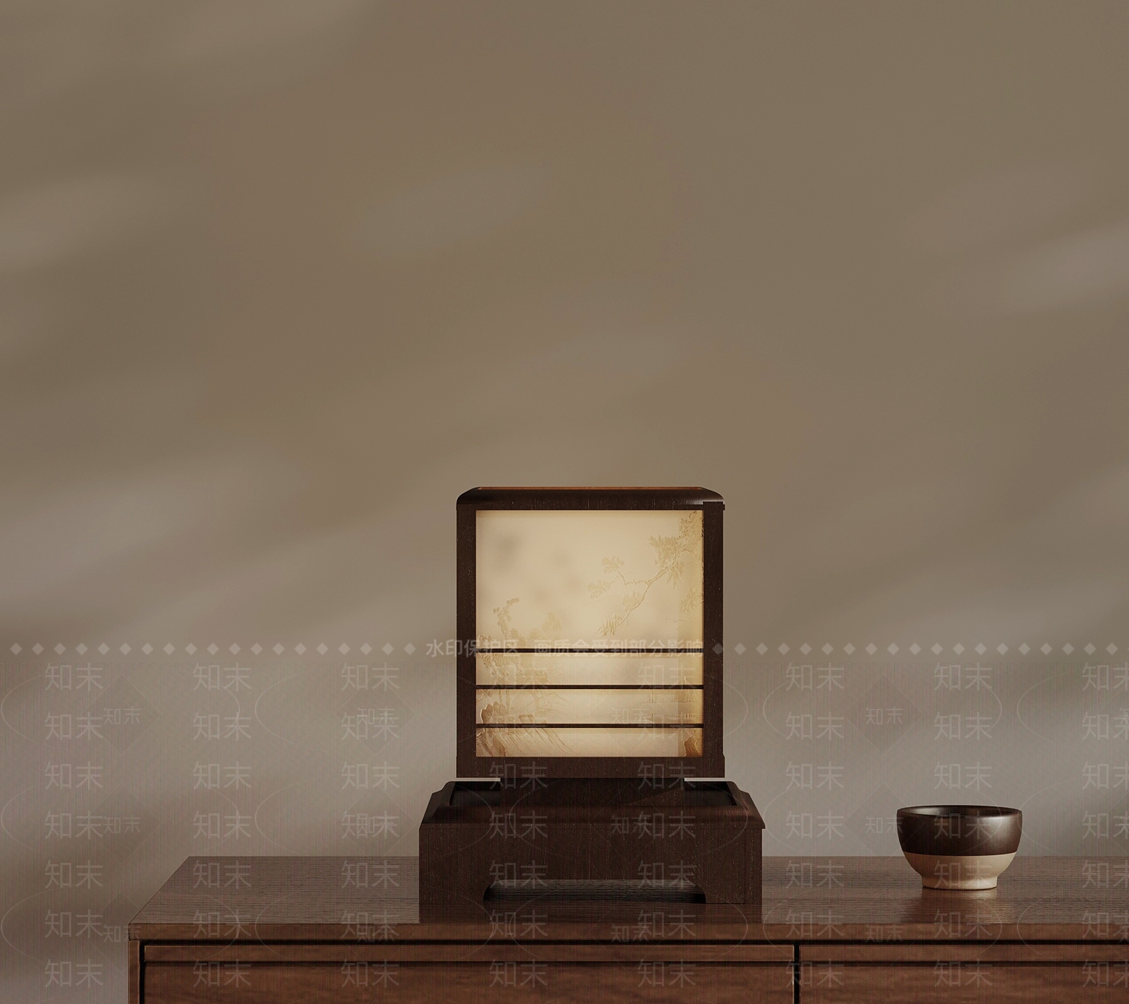 新中式台灯3D模型下载【ID:1232295137】