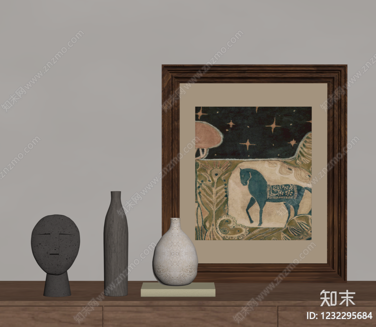 中古风挂画组合SU模型下载【ID:1232295684】