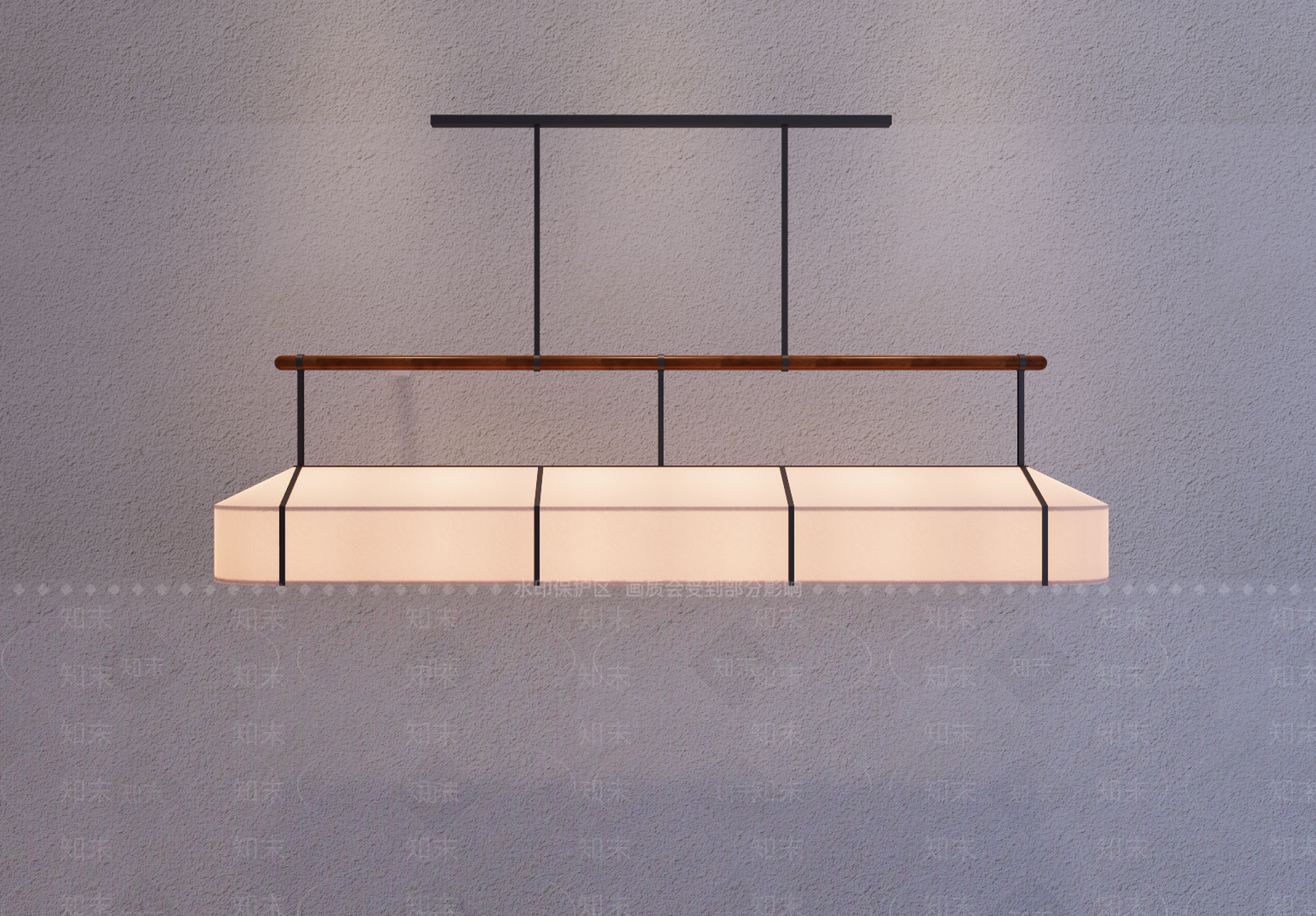 新中式长条吊灯3D模型下载【ID:1232296383】