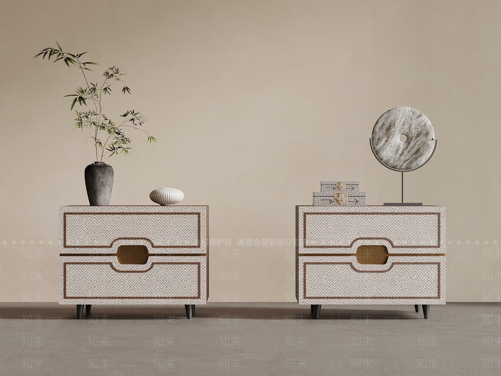 新中式储物柜3D模型下载【ID:1232296502】