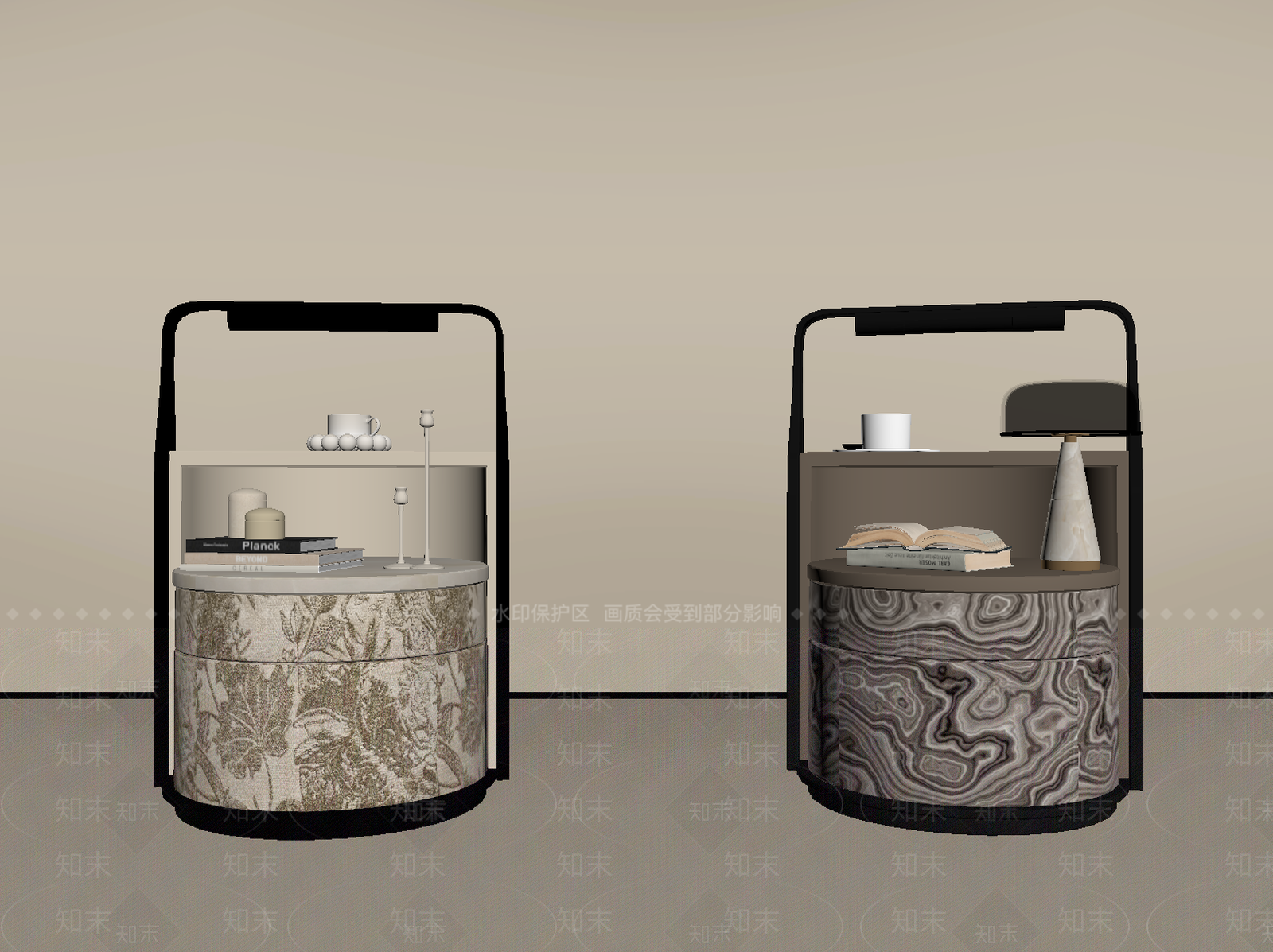 轻奢床头柜SU模型下载【ID:1232296661】