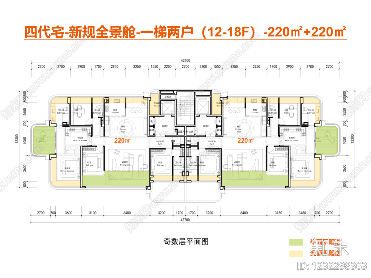 一梯两户cad施工图下载【ID:1232298363】