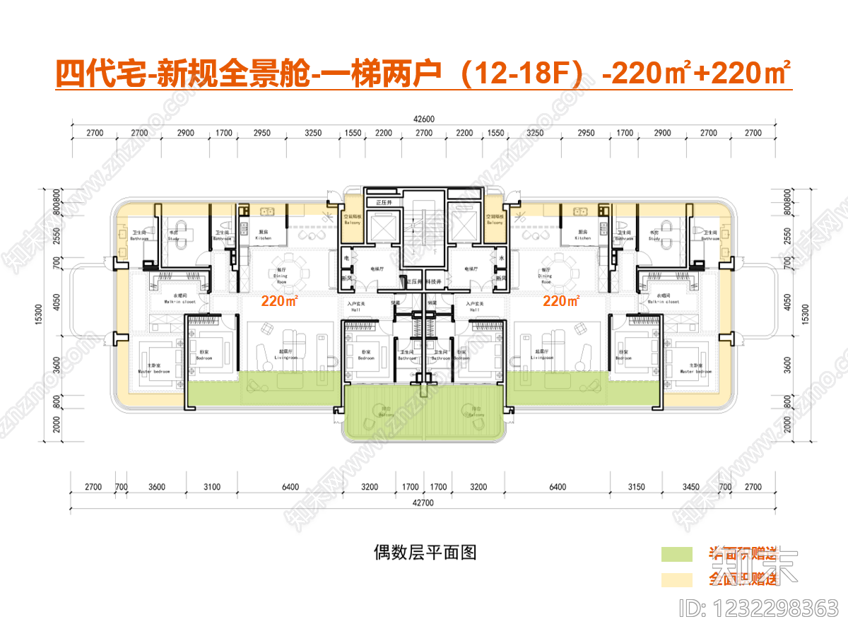 一梯两户cad施工图下载【ID:1232298363】