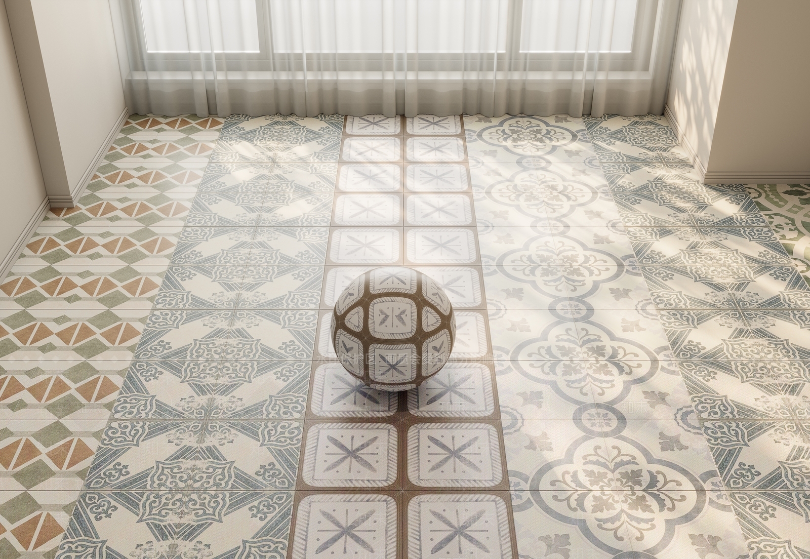 复古地面拼花3D模型下载【ID:1232298325】