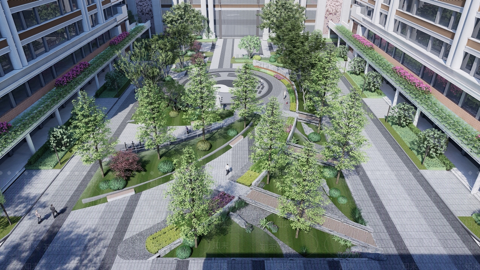 新中式景观医疗康养景观SU模型下载【ID:1232299768】