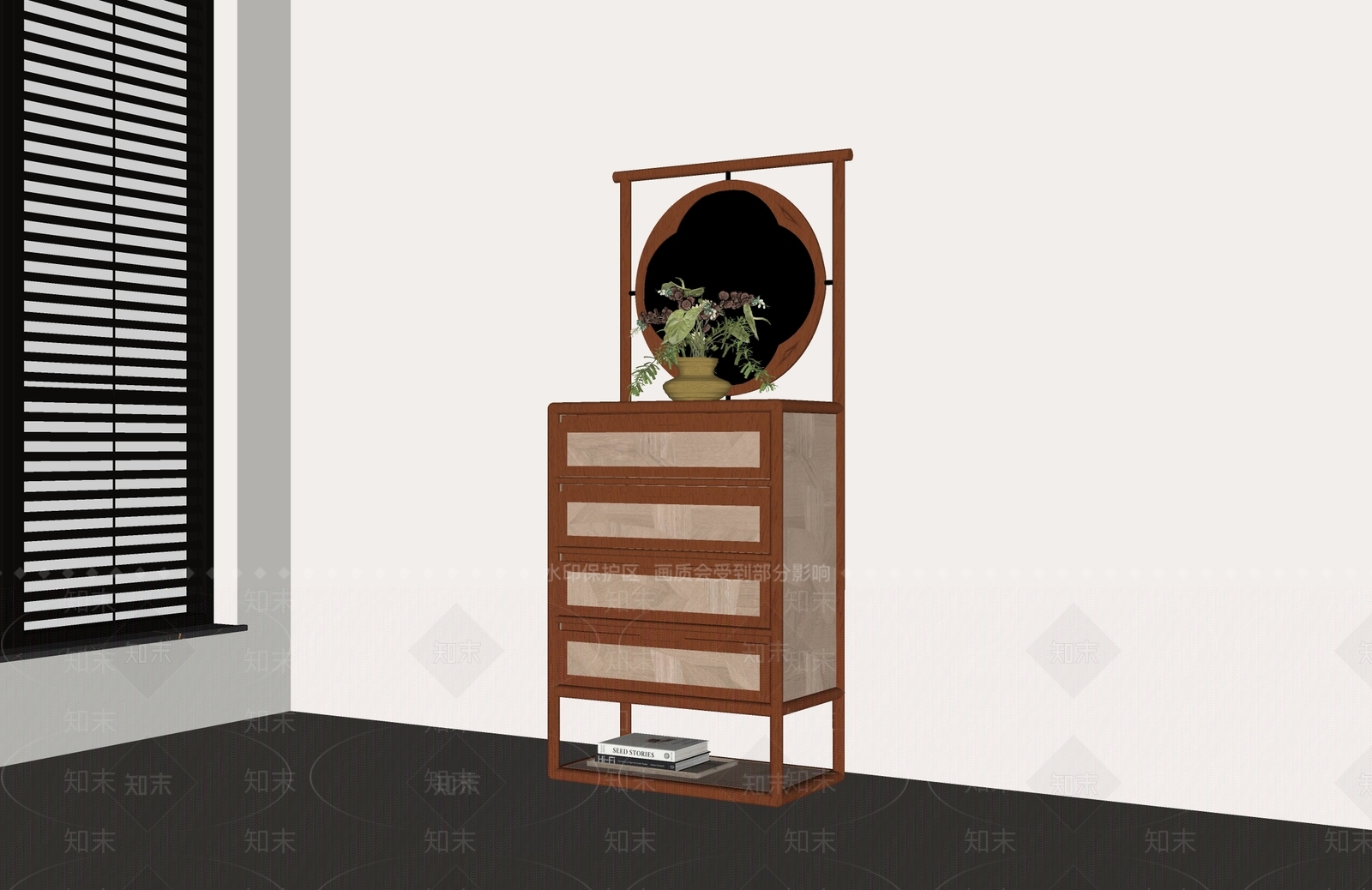 新中式梳妆台3D模型下载【ID:1232299750】