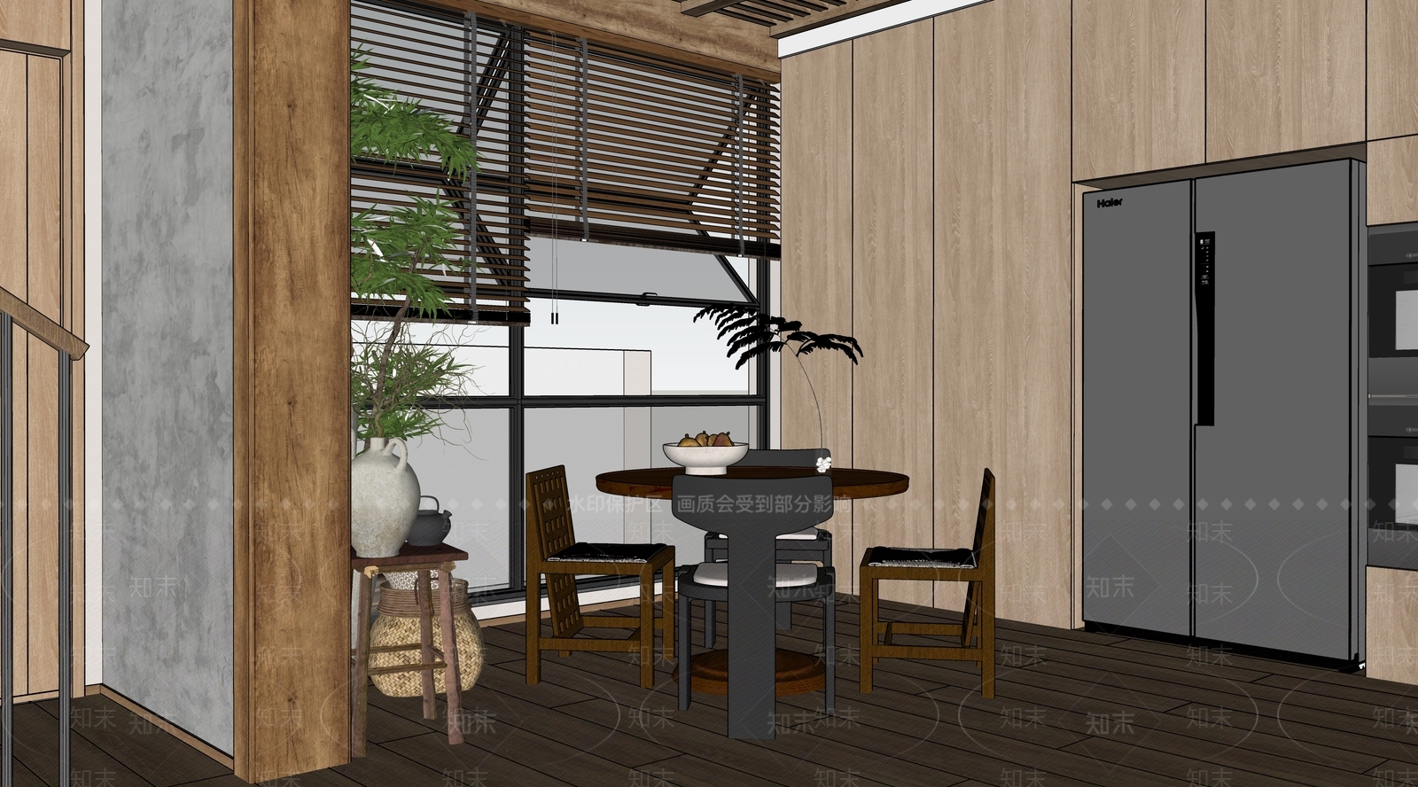 日式家居餐厅SU模型下载【ID:1232300858】