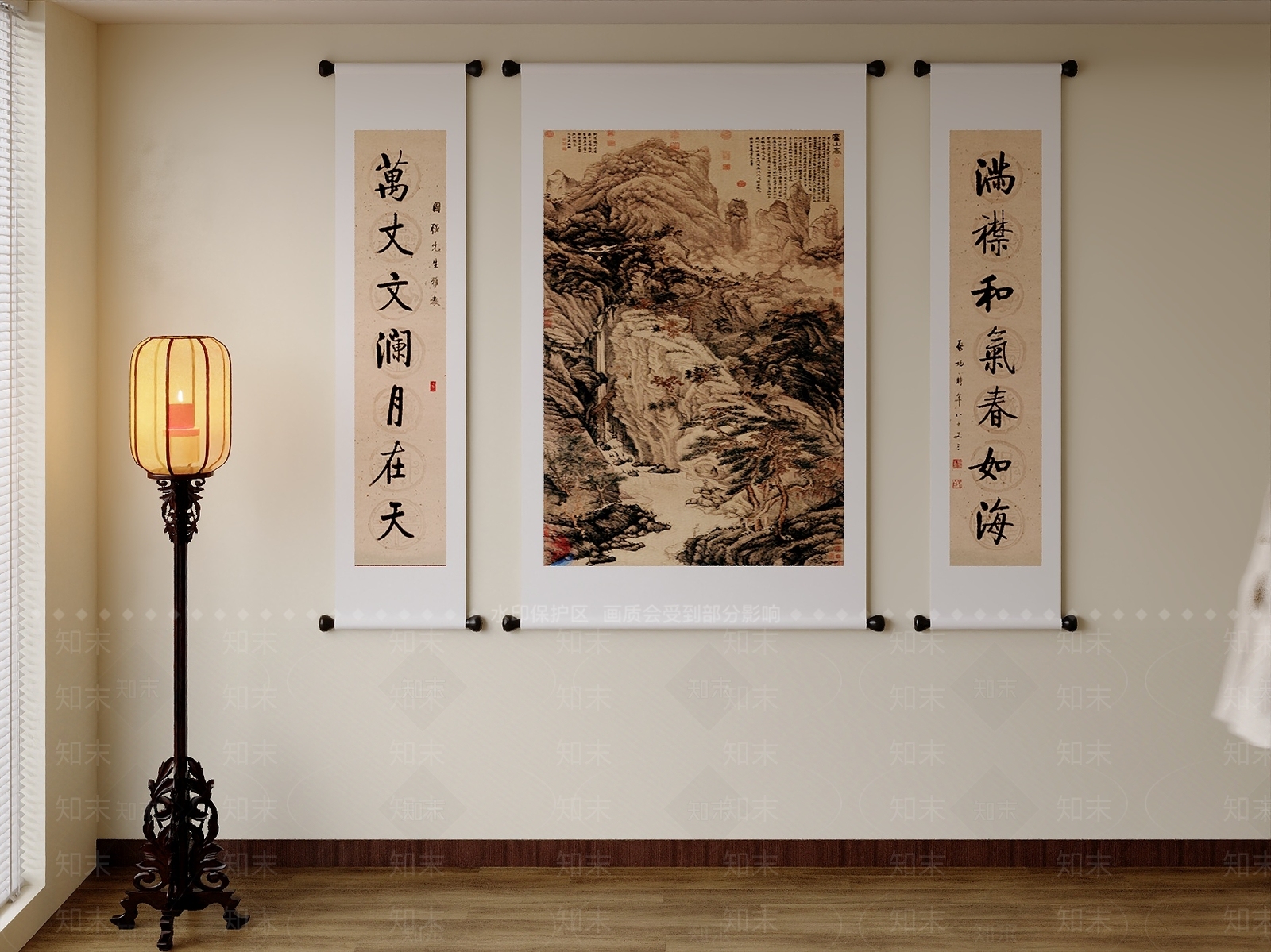 新中式字画3D模型下载【ID:1232301800】