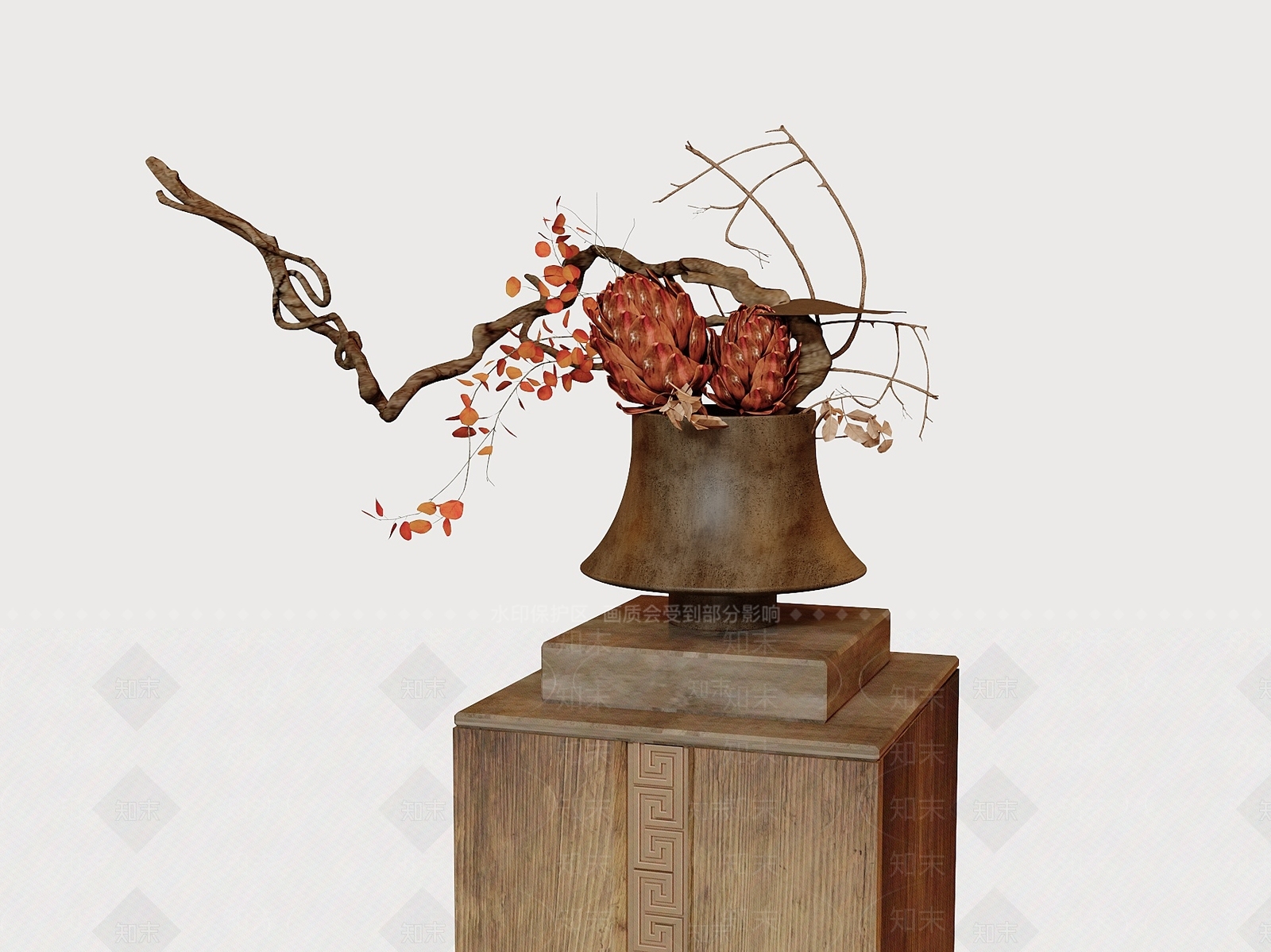 新中式花艺3D模型下载【ID:1232301844】