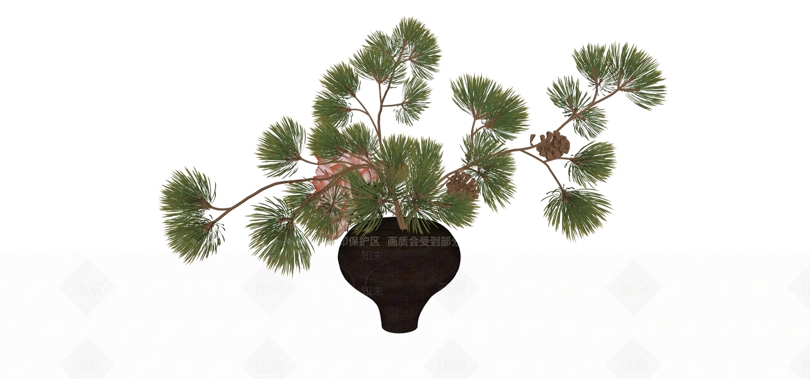 新中式盆栽SU模型下载【ID:1232302998】