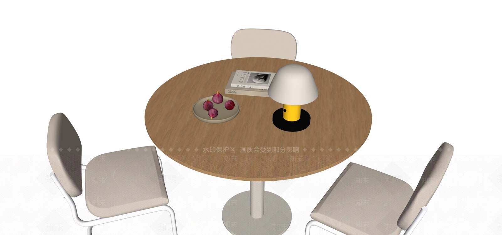 原木风餐桌椅SU模型下载【ID:1232303066】