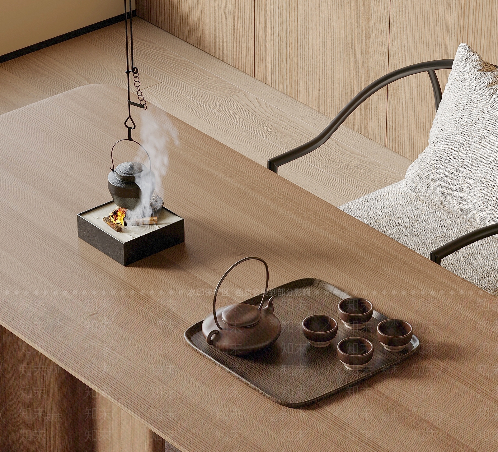 新中式茶具SU模型下载【ID:1232303168】
