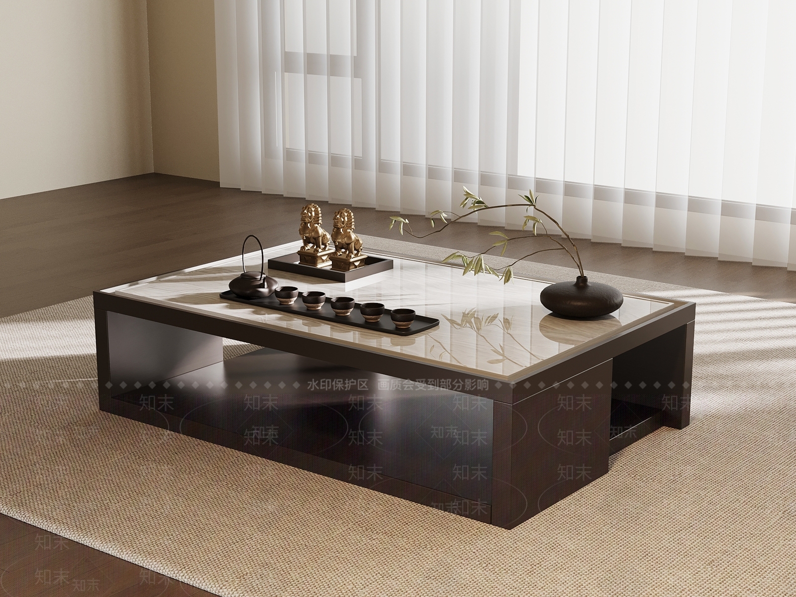 新中式茶几3D模型下载【ID:1232303537】