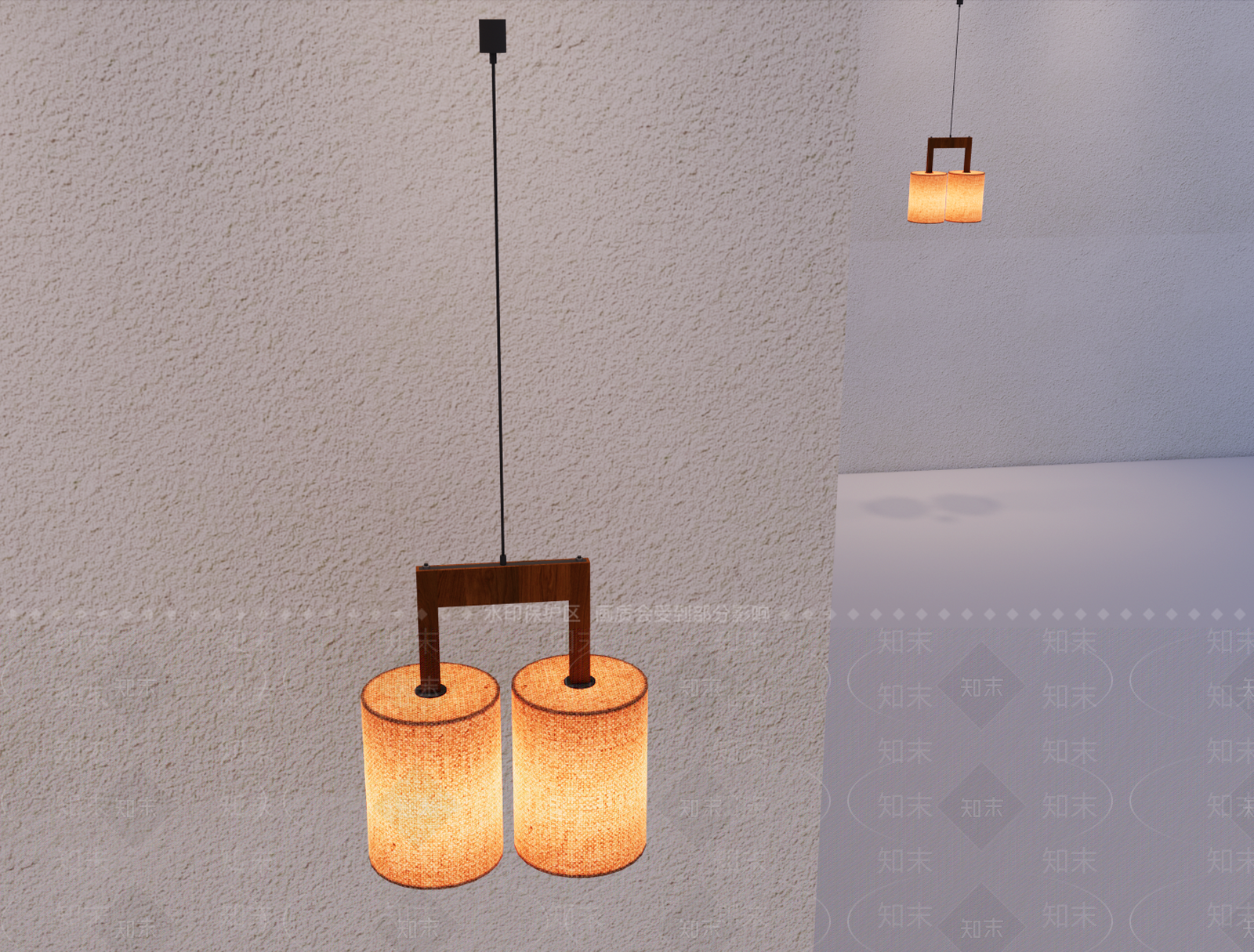 原木风吊灯3D模型下载【ID:1232304507】