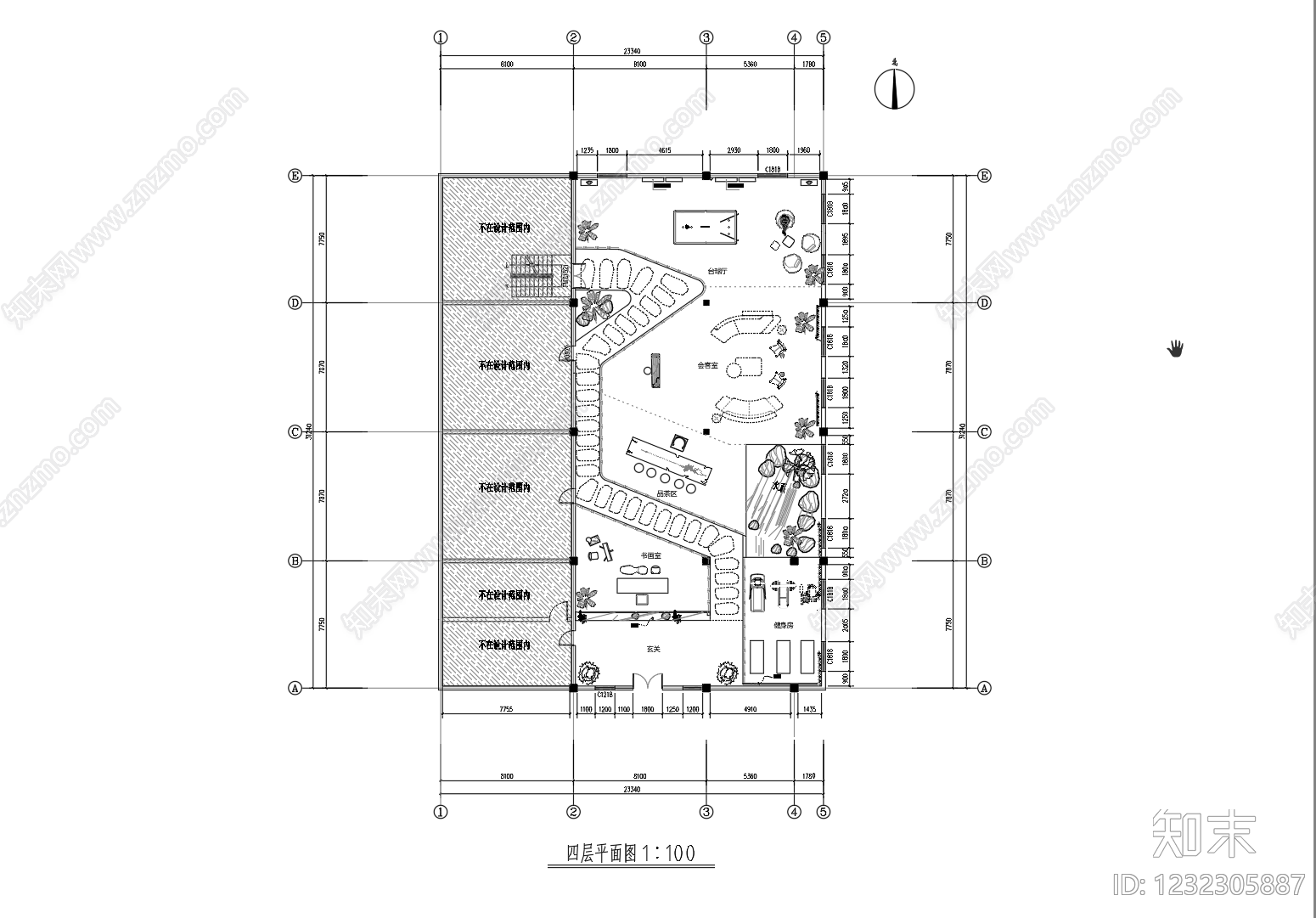 休闲娱乐空间cad施工图下载【ID:1232305887】