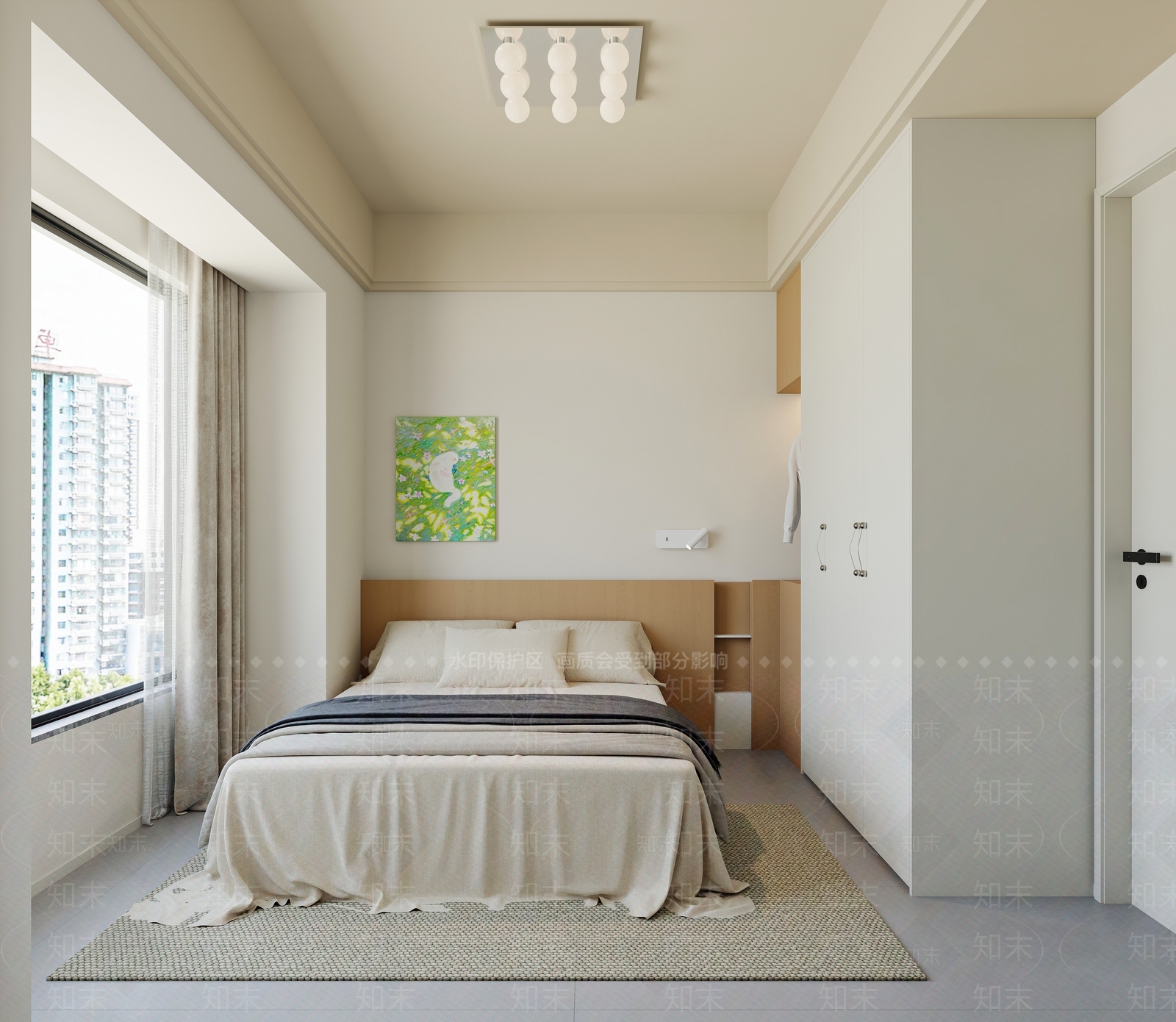 原木风家居卧室3D模型下载【ID:1232305920】
