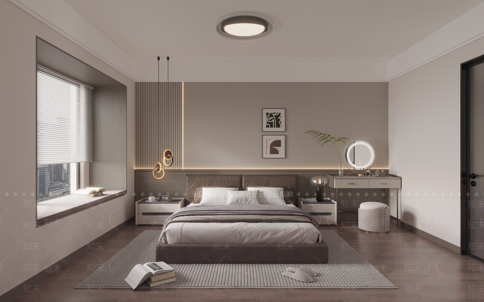 现代简约主卧3D模型下载【ID:1232306300】