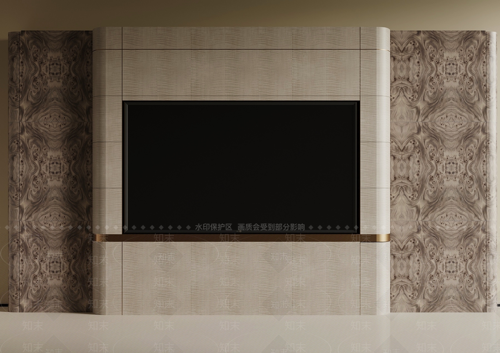 轻奢电视背景墙3D模型下载【ID:1232306517】