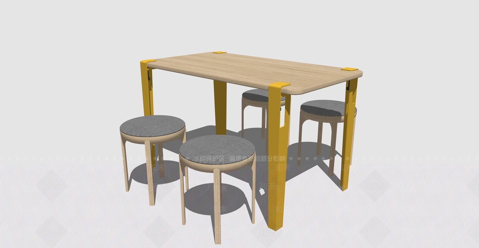 原木风餐桌椅SU模型下载【ID:1232307290】